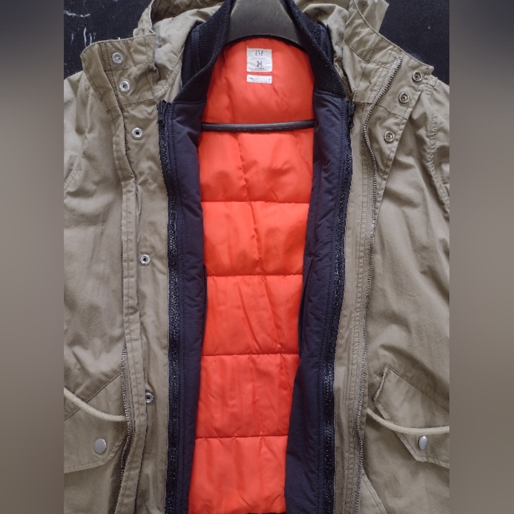 Gap 3 In 1 Men's Tan Hooded Jacket - Picture 12 of 16